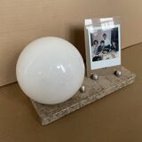 Art Deco marble photo holder lamp