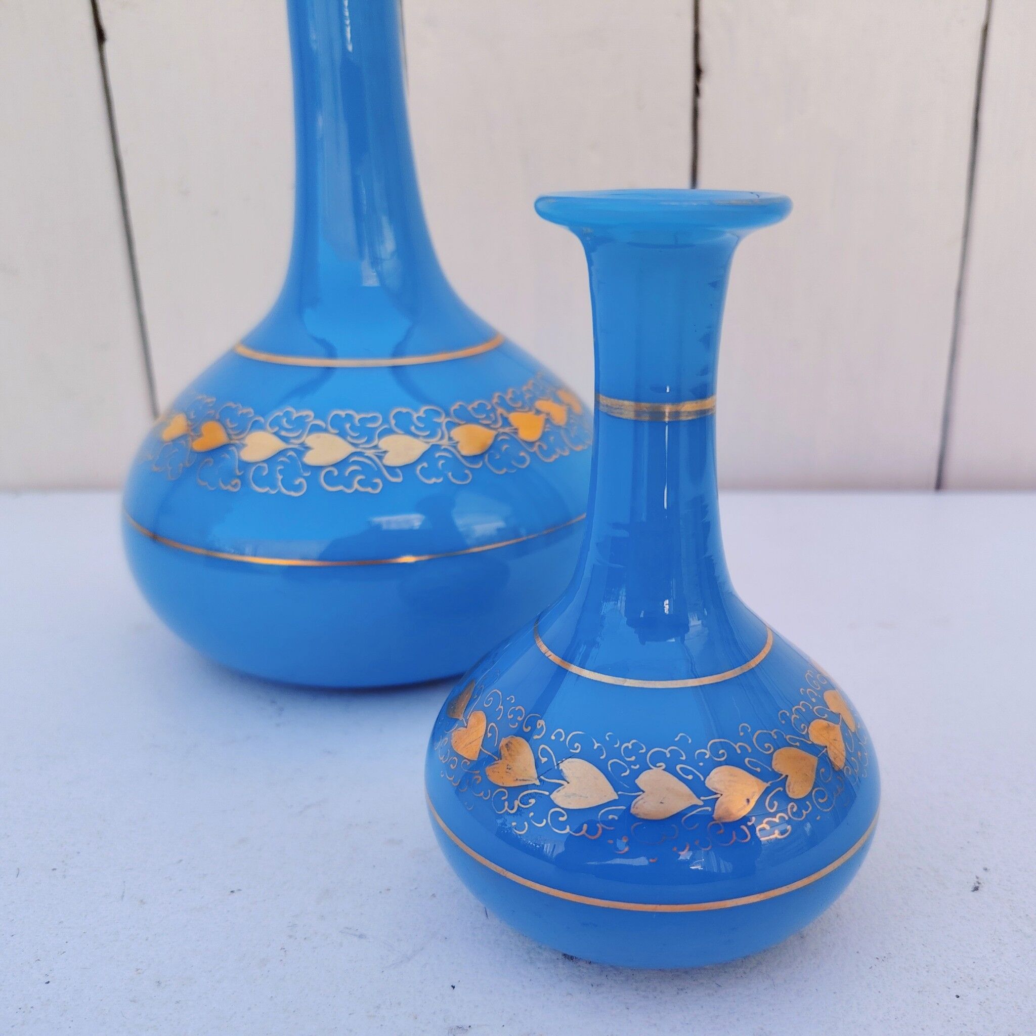 Pair of opaline vases, Baccarat, Napoleon III