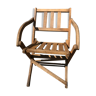Old folding armchair wooden sitting vintage