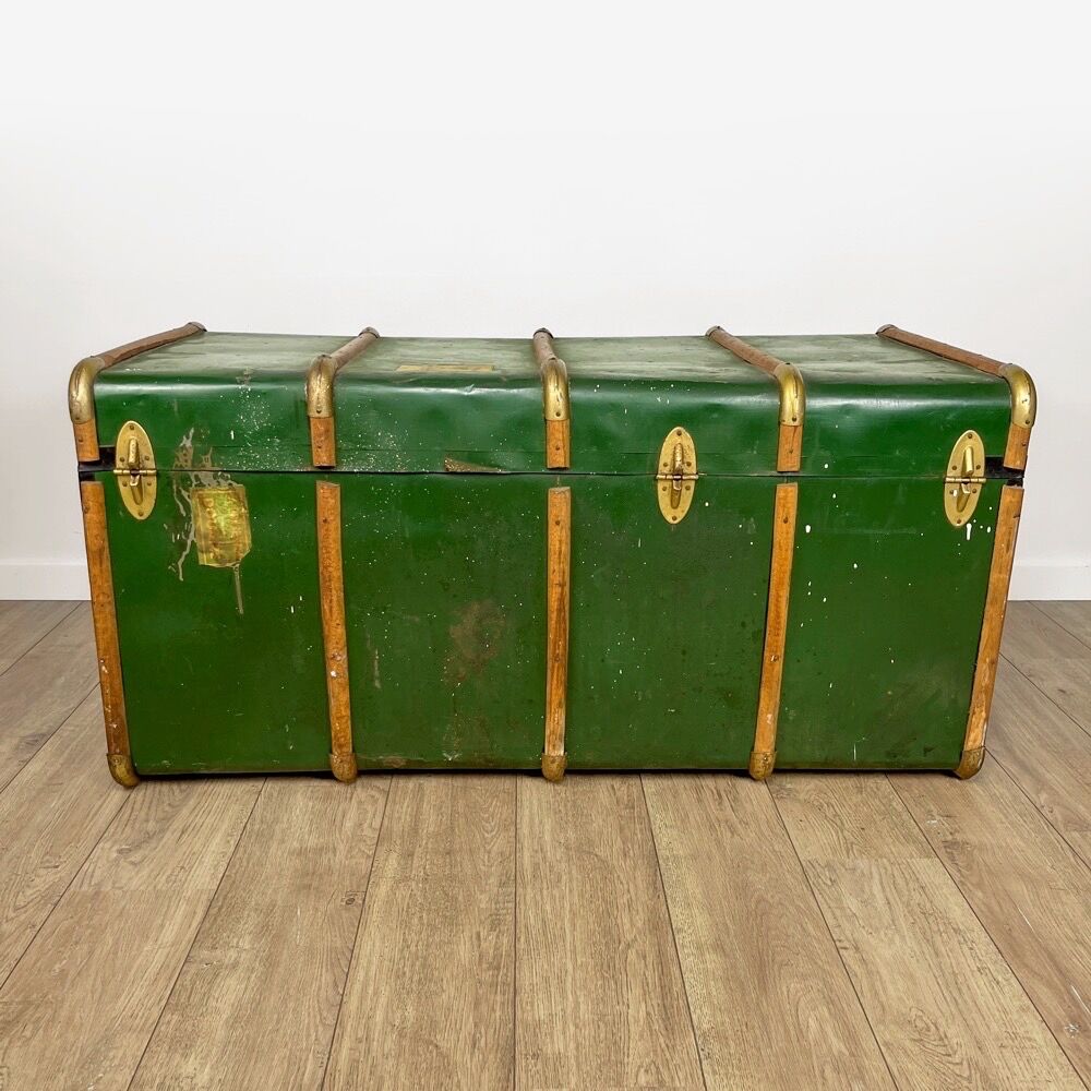 Old XXL arched mail transport trunk