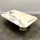 Vintage pink and gray marble coffee table, Italy. 1980s