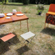 Table, valise en bois de pique nique et ses fauteuils