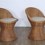 Paire de fauteuils en rotin de Bengt Ruda 1960