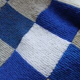 Hand knitted patchwork plaid