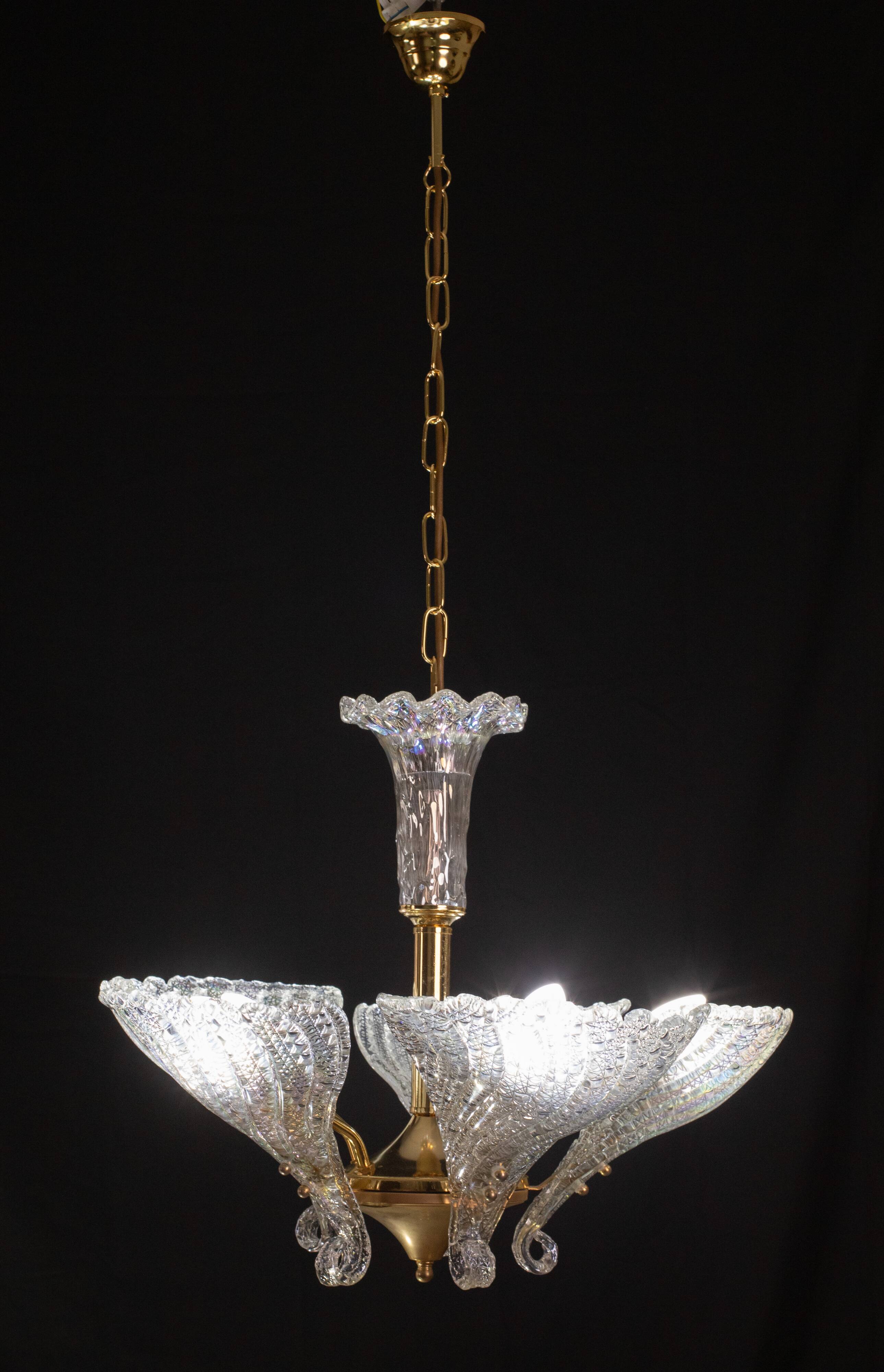 Elegant Murano Candlestick Iridescent Leaves