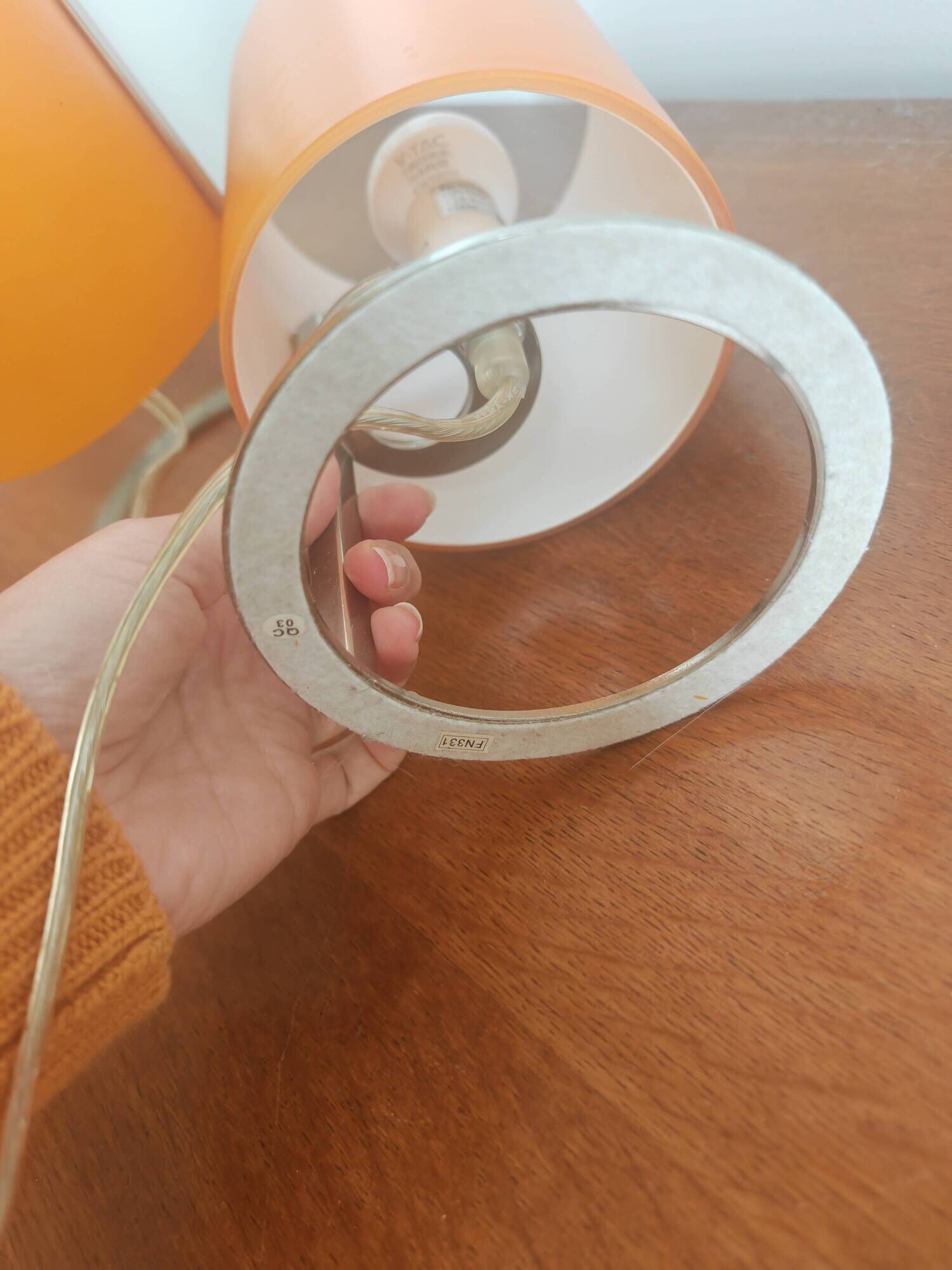 Paire de lampes tubes vintage Orange Pop & Chrome