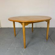 Table à manger ronde extensible en chêne, design danois du milieu du siècle, années 1960
