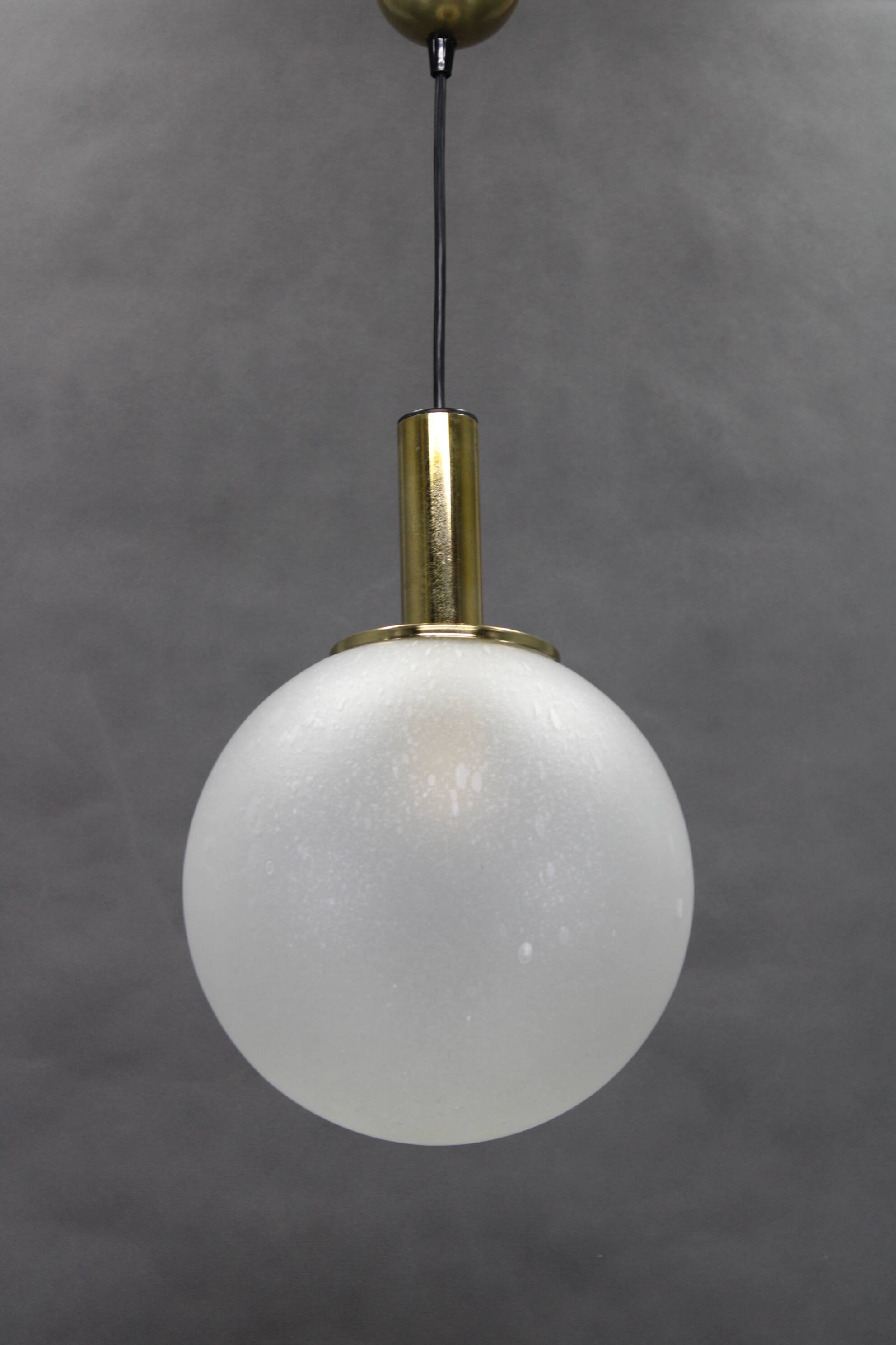1970s Pendant Glass Light by Targetti , Italy