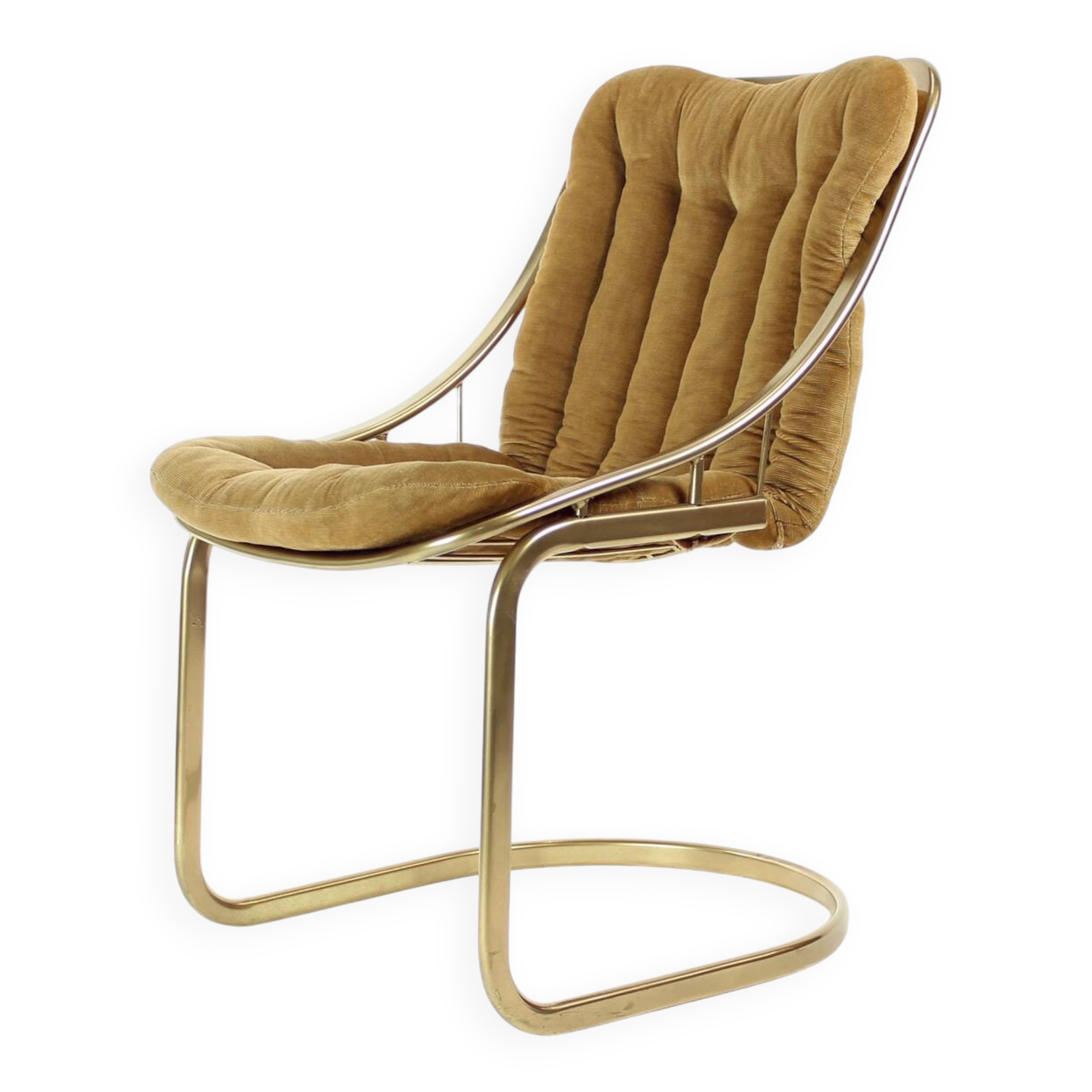 Italian vintage metal chair in gold, Italy 1970s