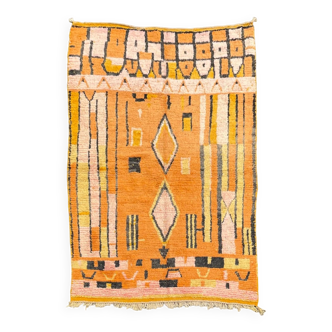 Large Traditional Modern Berber Moroccan Orange Carpet in wool, 170x280 cm