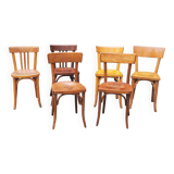 Set of 6 old bistro chairs 2 Thonet and 4 Baumann