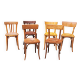 Set of 6 old bistro chairs 2 Thonet and 4 Baumann