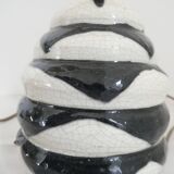 Black and white ceramic lamp base with geometric design Vintage