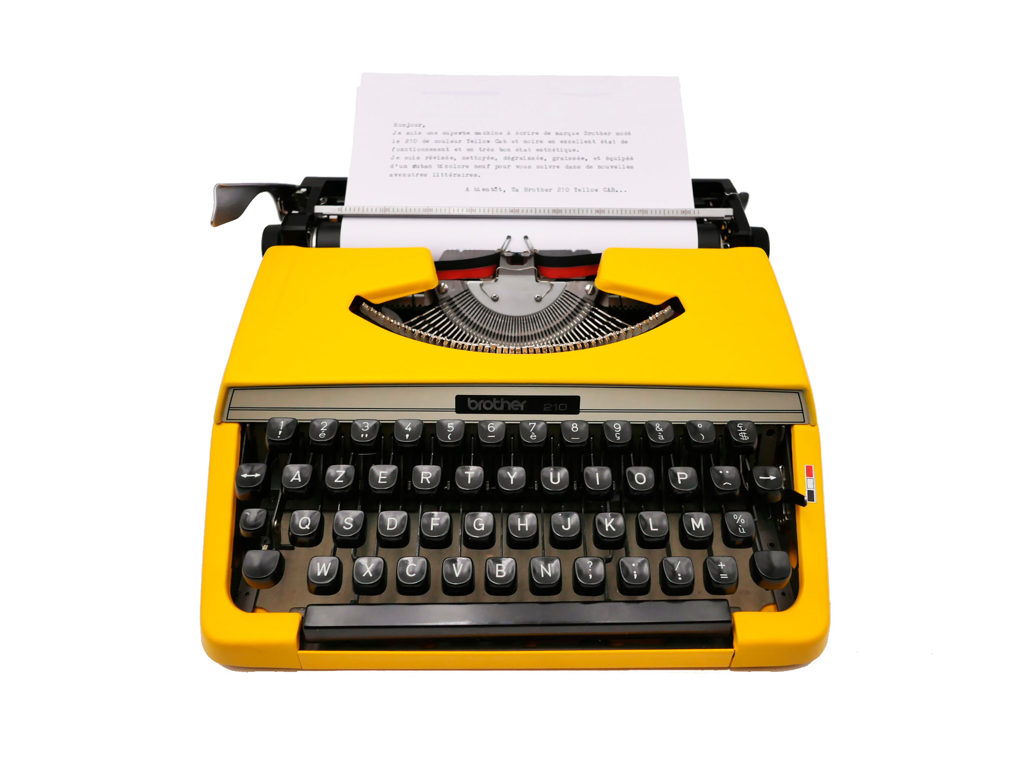 Brother 210 Typewriter Yellow Yellow Cab Revised Ribbon New
