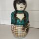 Vintage figurative pitcher in glazed terracotta – Female character