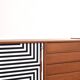 Mid-Century Op-Art Hand-Painted Danish Teak Sideboard, 1960s
