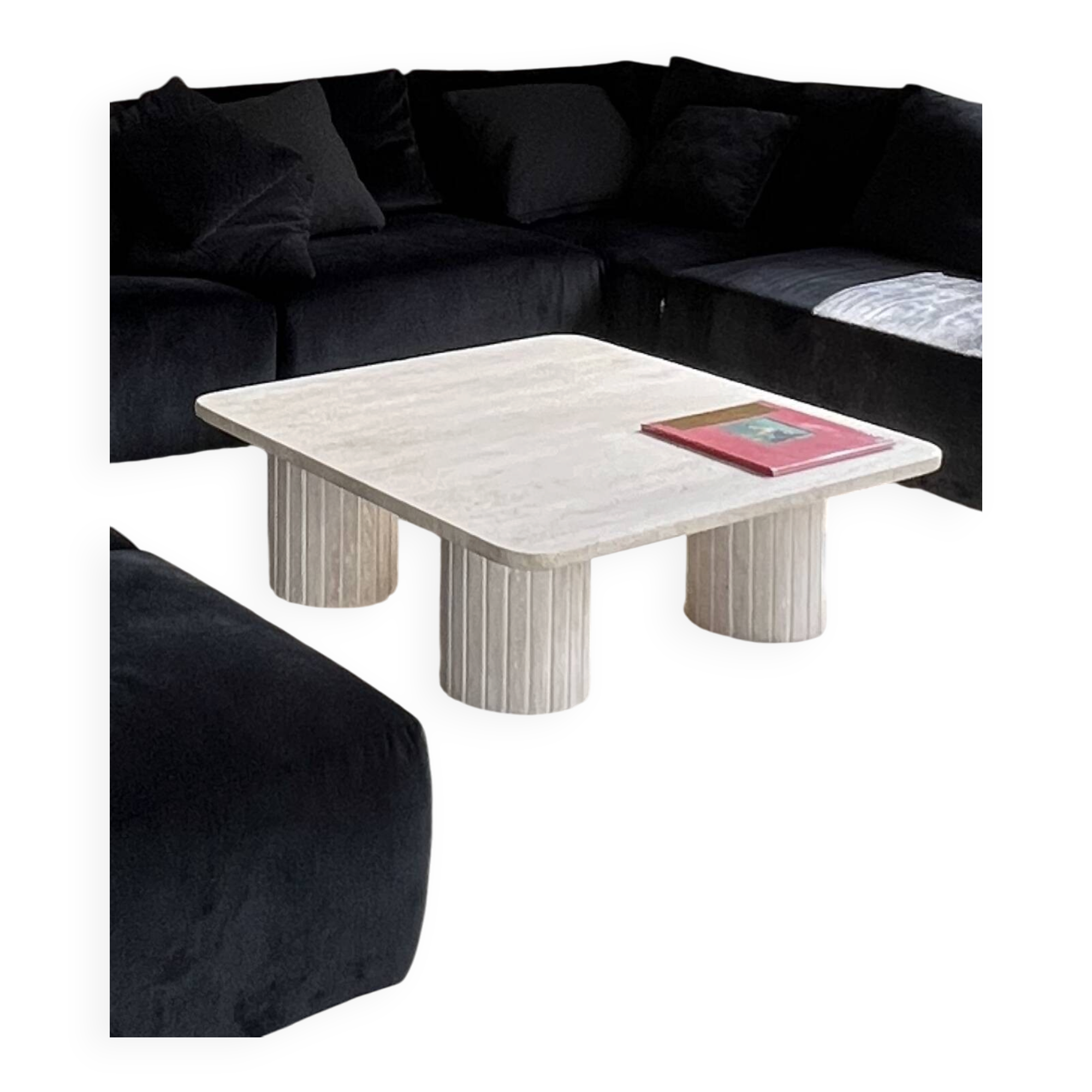 Travertine coffee table