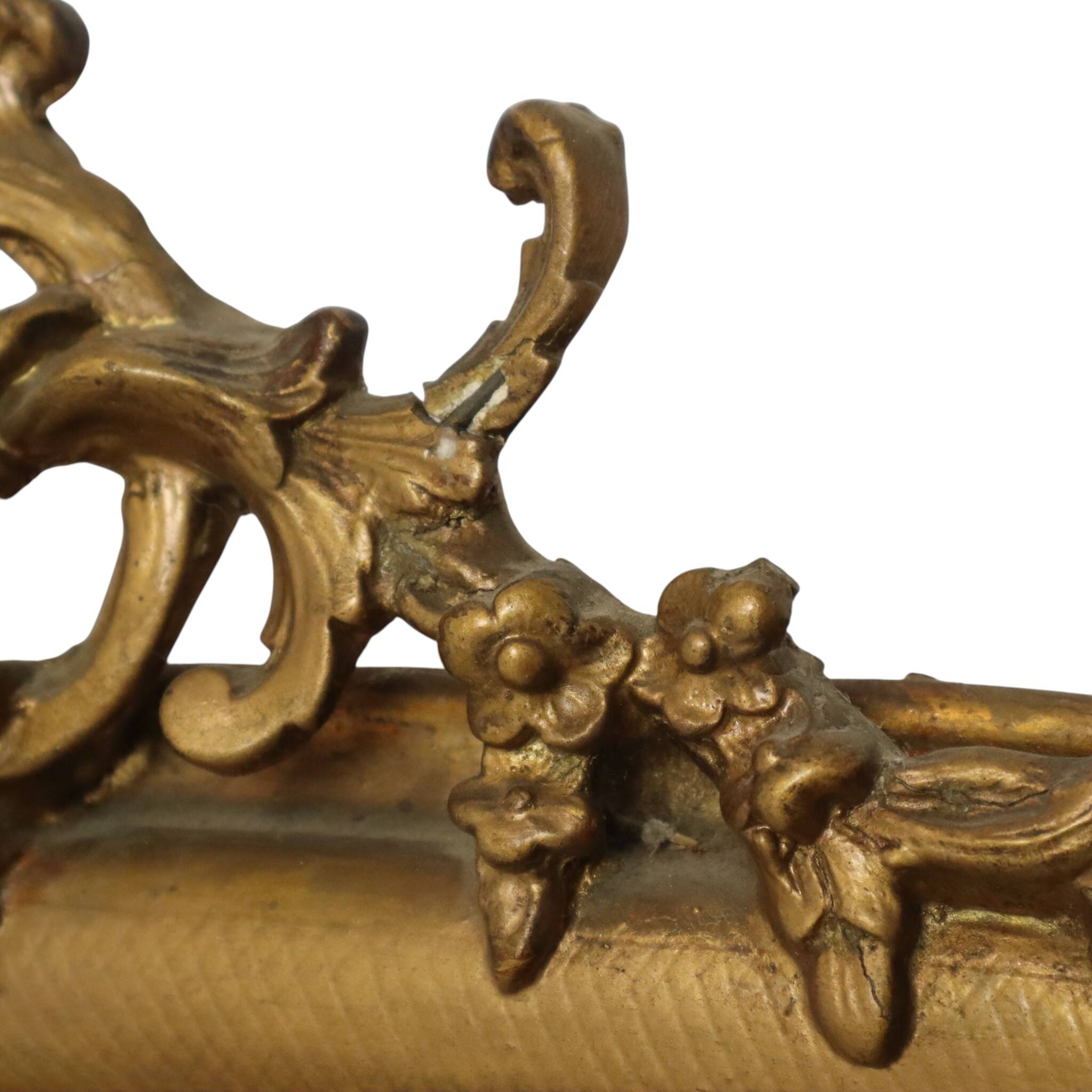 Miroir doré français Louis Philippe antique, fin du 19e siècle