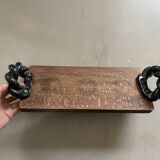 Vintage wooden and ceramic tray