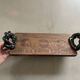Vintage wooden and ceramic tray
