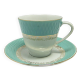 Cup and saucer, mid-century modern, porcelain, Poland, 1970s