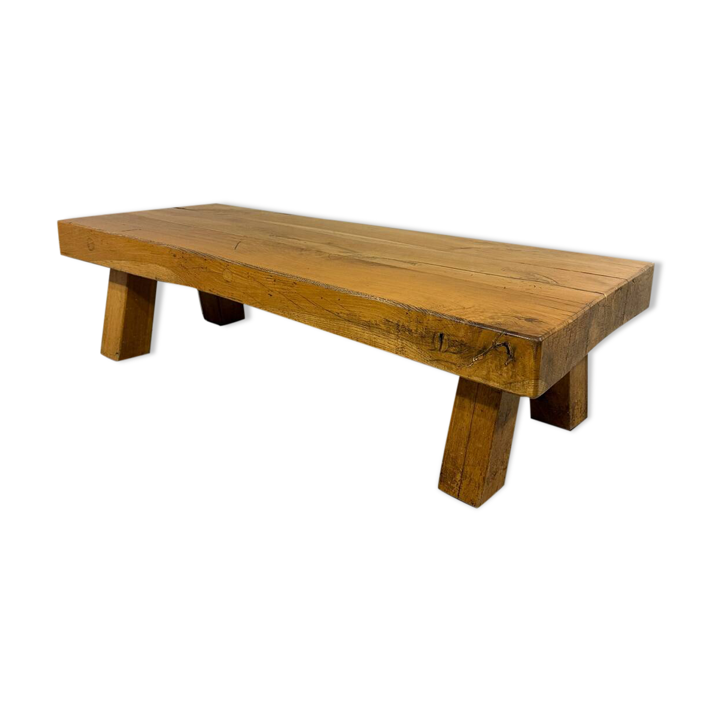 Brutalist sturdy hardwood coffee table 1960’s