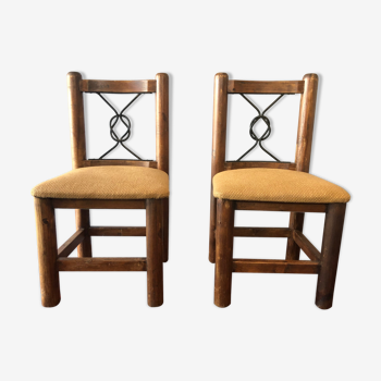 Duo de chaises style brutaliste