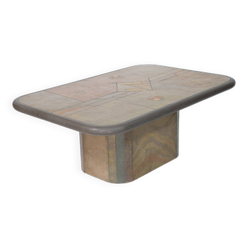 Brutalist Stone Coffee Table Paul Kingma 1970s 1980s