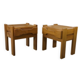 Paire de chevets en orme pour Maison REGAIN 1970’s