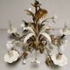Vintage flower chandelier by maison masca 1950, hollywood regency design pendant light