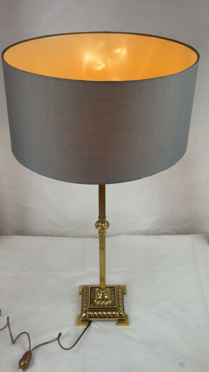lampe de table avec colonne en bronze doré