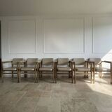 Set of 6 designer wooden chairs
