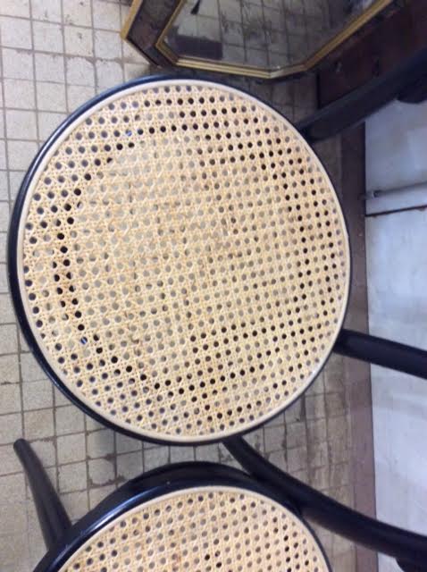 Set of 2 black bistro chairs