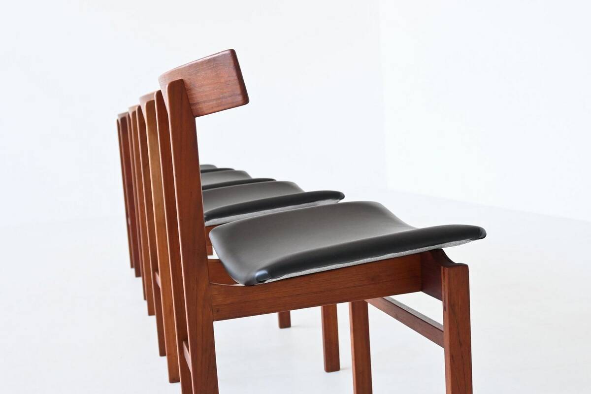Inger Klingenberg dining chairs teak France & Son Denmark 1960