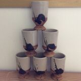 6 Dove Pottery cups