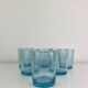 6 vintage blue bubble glass water glasses from Biot.