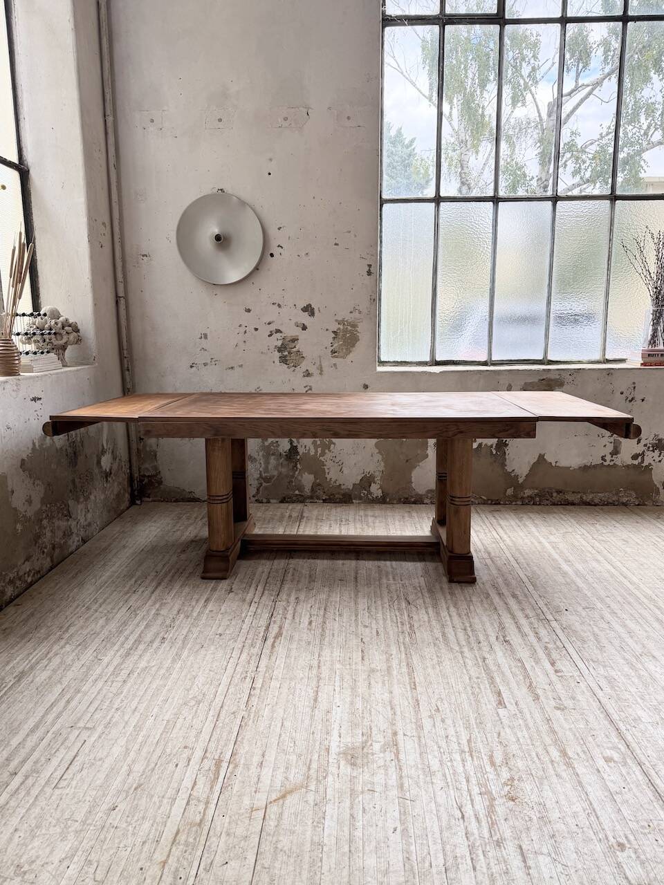 Table de repas chêne 1940 Dudouyt 240cm