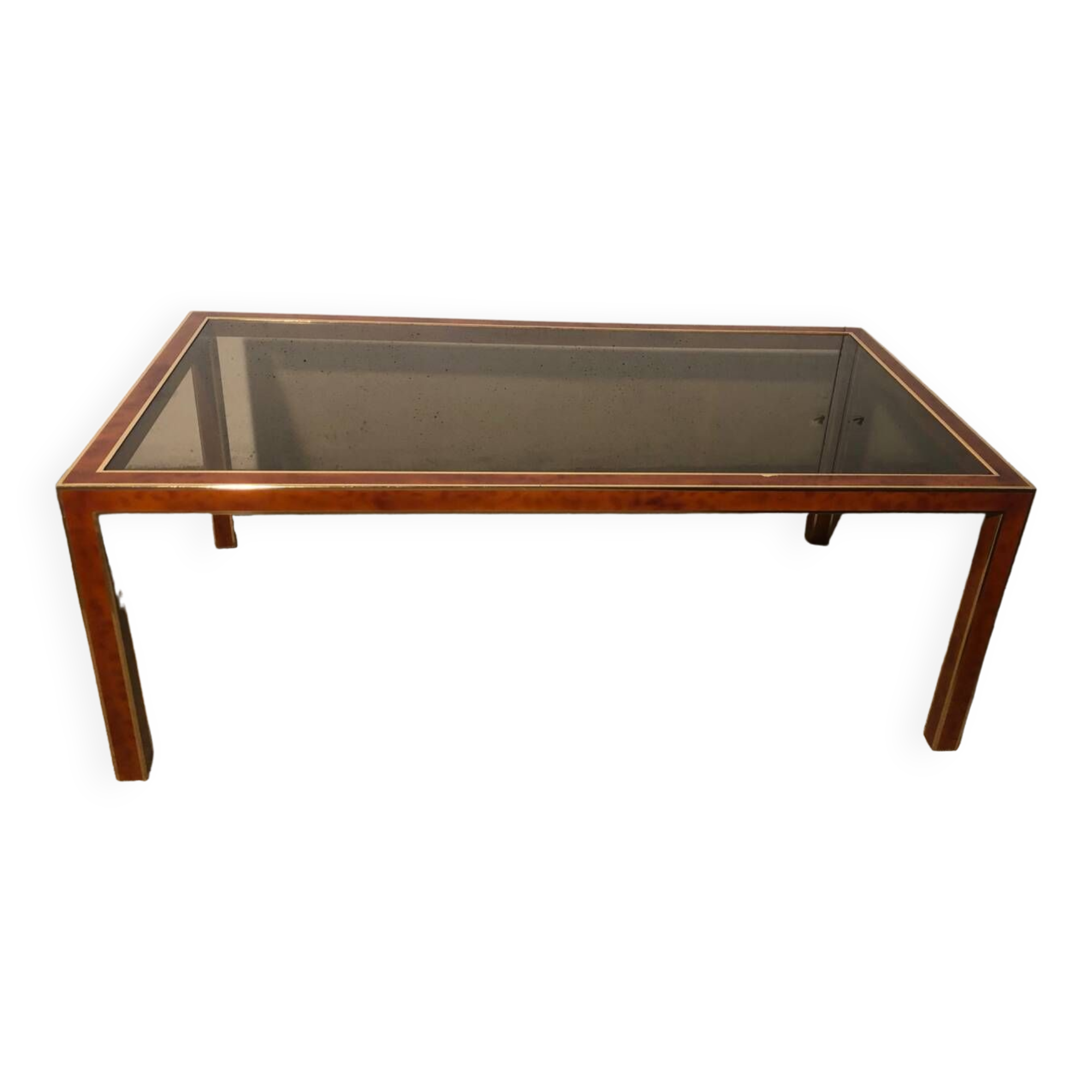 Magnifying glass effect metal coffee table