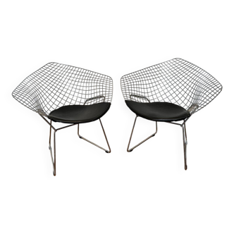 Paire de fauteuils Diamond par Harry Bertoia pour Knoll vintage