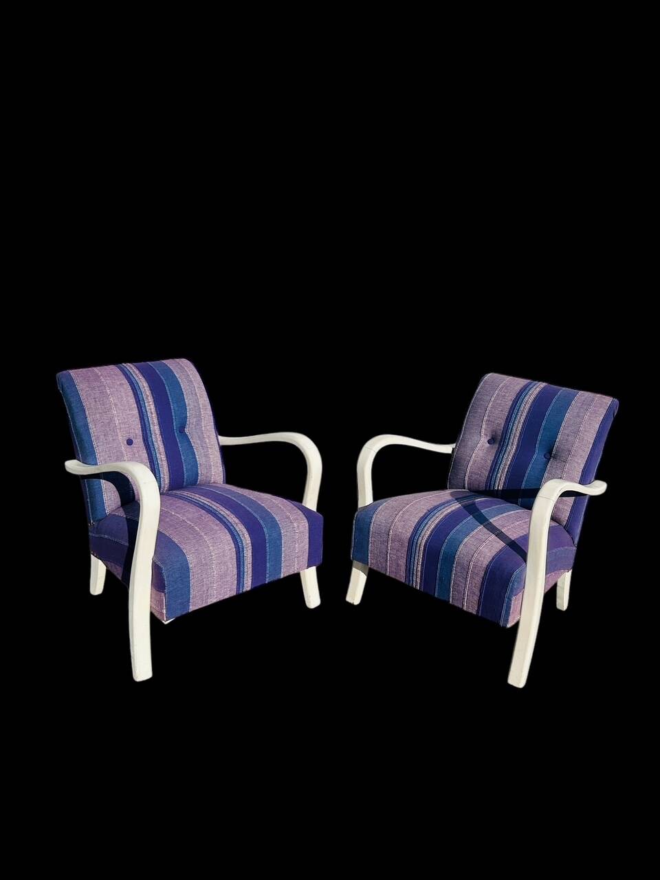 pair of art deco club armchairs
