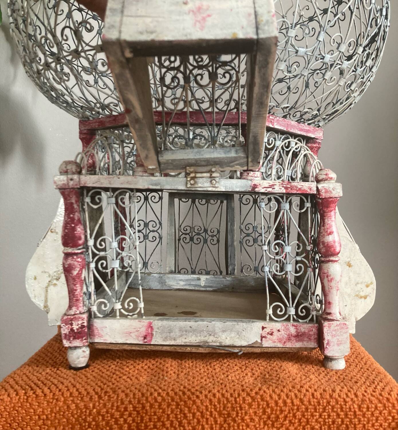 Cage artisanale époque XIXe pour petits oiseaux
