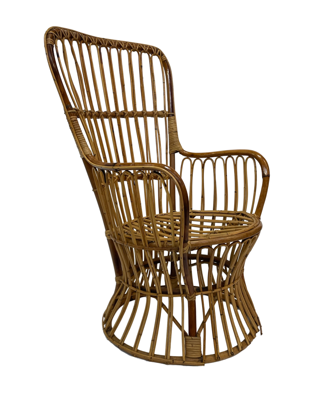 Set of two mid century rattan armchairs by bonacina 1950 design
