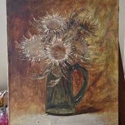 Charles Jung, Thistles in a Green Glass Jug (1900)