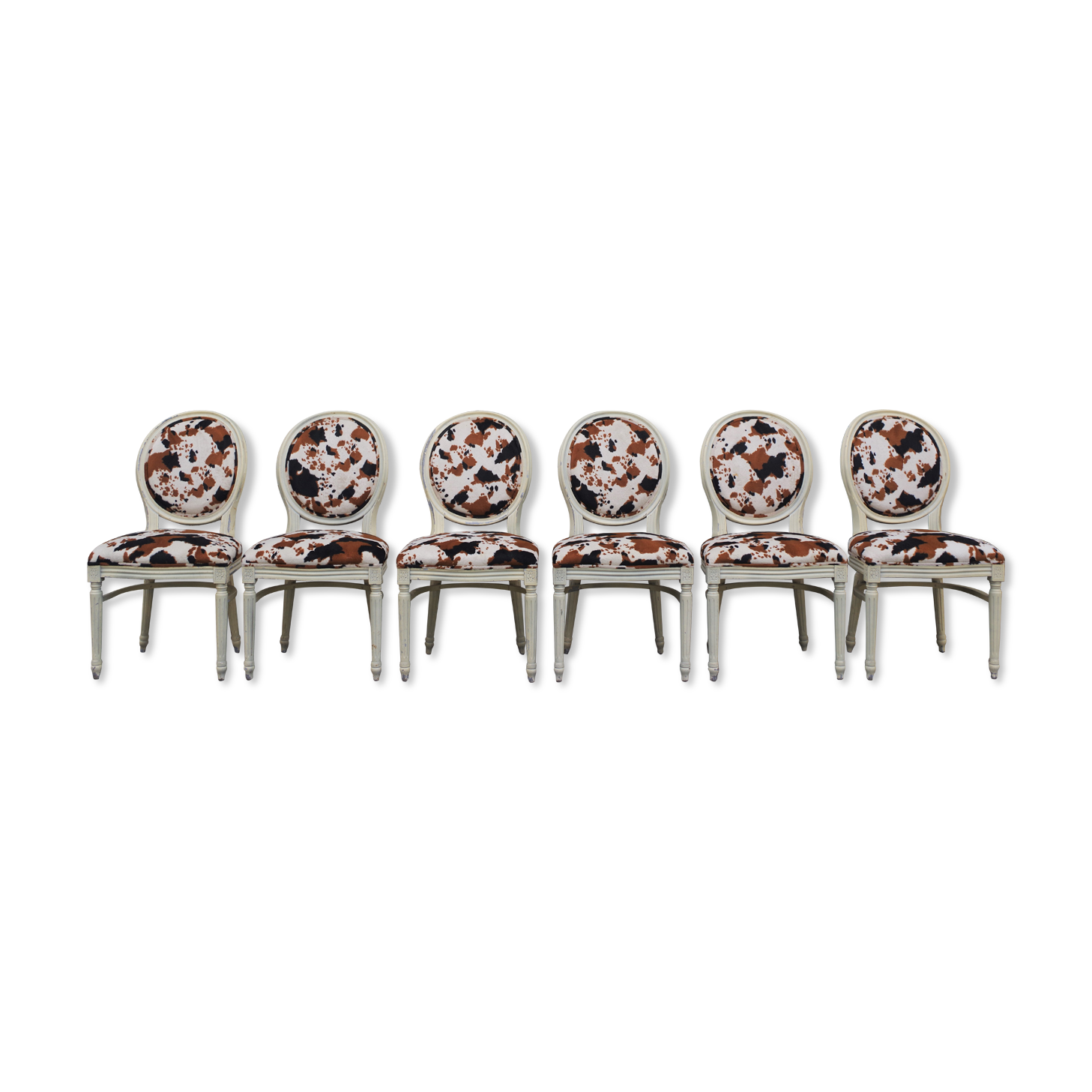 Baroque Style Wooden Dining Chairs, 1980