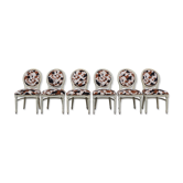 Baroque Style Wooden Dining Chairs, 1980