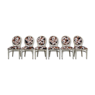 Chaises de salle à manger style baroque en bois, 1980