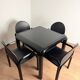 Knoll Orsay set – table & 4 chairs – black lacquered steel & faux leather