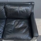 black leather Tecta -seat sofa by Hans Konecke 1960s