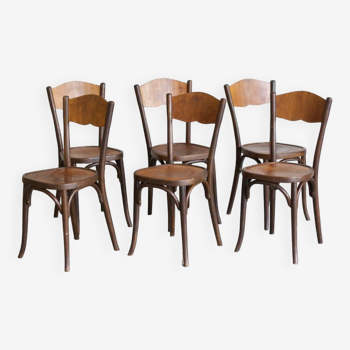 Six chaises Thonet - France Bistro 1950