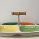 Vintage multicoloured glazed ceramic appetizer platter